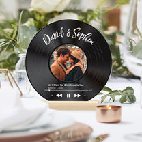 Custom Favorite Song - Personalized Acrylic Record With Wooden Stand