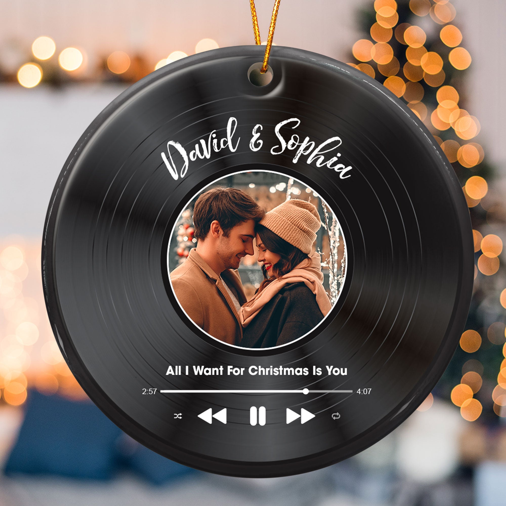 Custom Favorite Song - Personalized Photo Ceramic Ornament