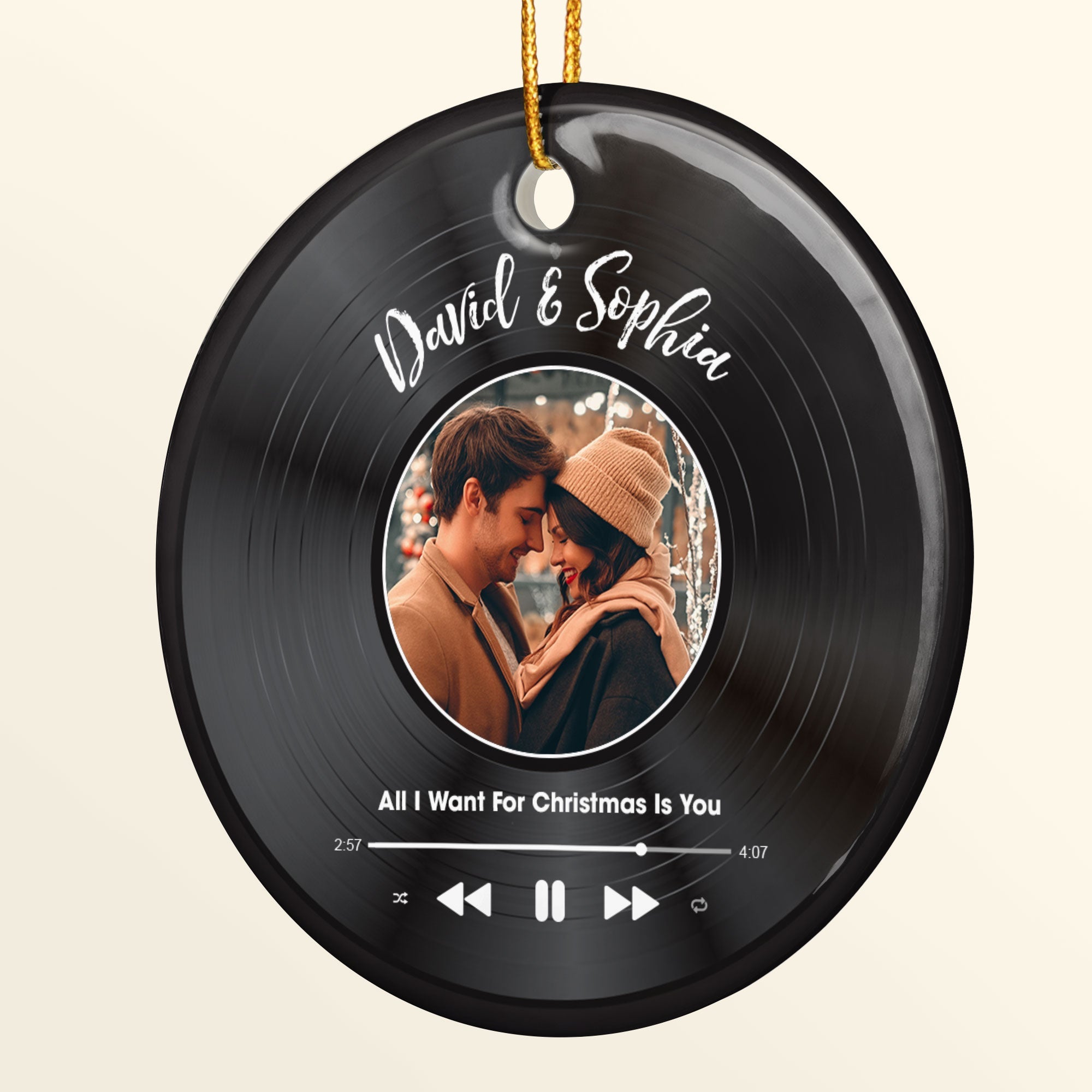 Custom Favorite Song - Personalized Photo Ceramic Ornament