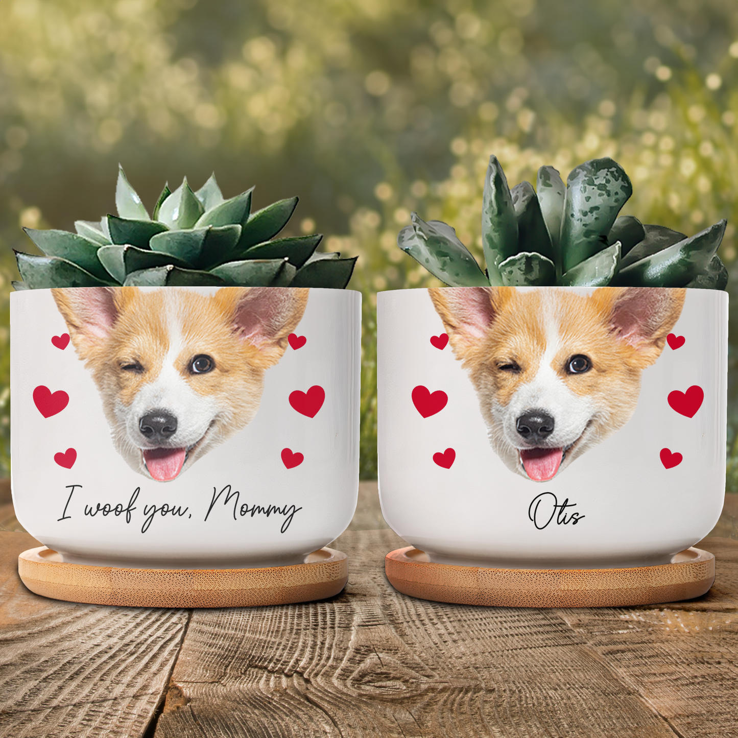 Custom Funny Face Gift For Family Mom Grandma - Personalized Photo Ceramic Plant Pot