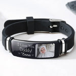 Custom I Love You Daddy Father's Day Gift - Personalized Photo Bracelet