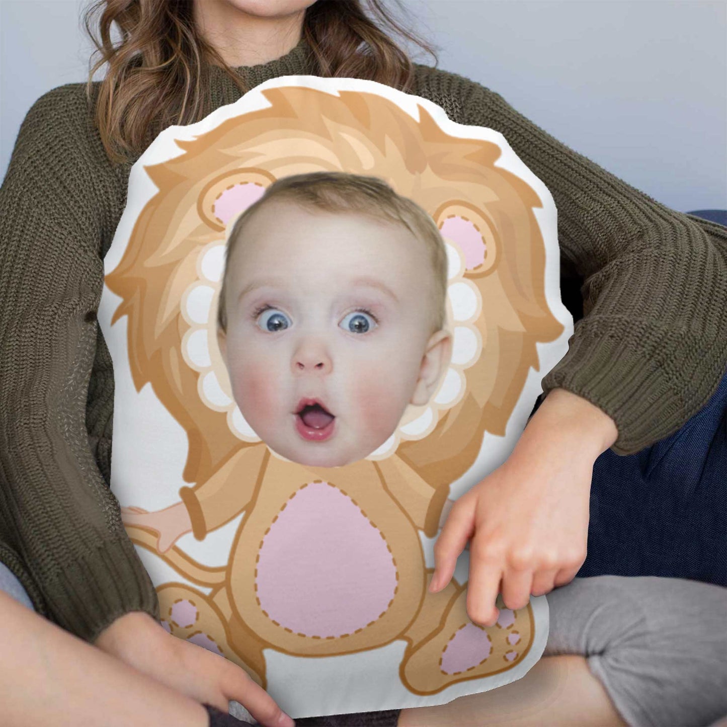 Custom Kid Face Cute Animal - Personalized Photo Custom Shaped Pillow