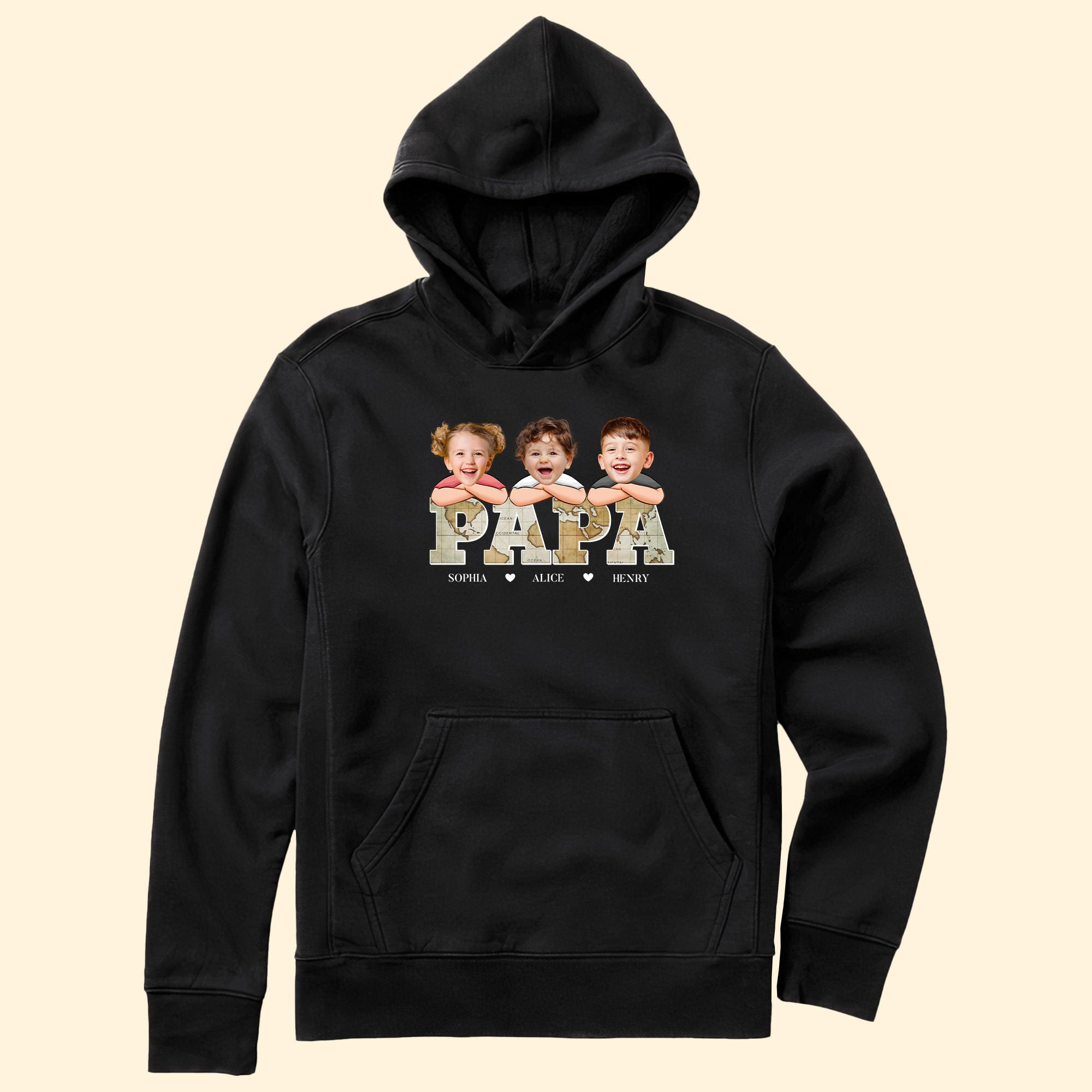 Custom Kid Face Papa - Personalized Photo Shirt