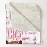 Custom Kid Photo Monogram Name - Personalized Kid Photo Blanket