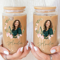 Custom Name And Photo - Personalized Photo Clear Glass Cup