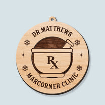 Custom Name Nurses, Doctors, Pharmacist And Hospital, Clinic Name - Personalized 2 Layers Wooden Ornament - Christmas Gift For Nurses, doctors, pharmacist,