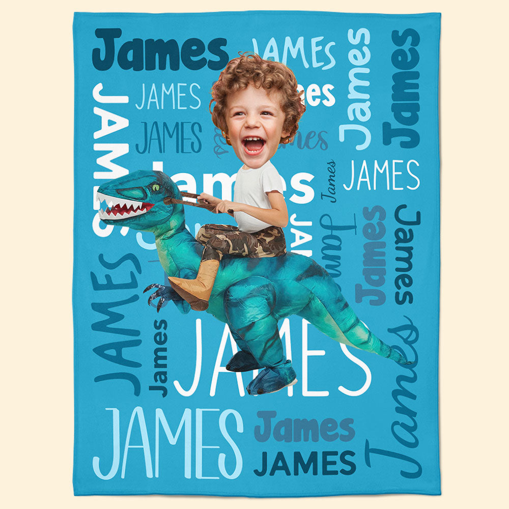 Custom Name Swaddle For Kids, Grandkids - Personalized Kid Photo Blanket