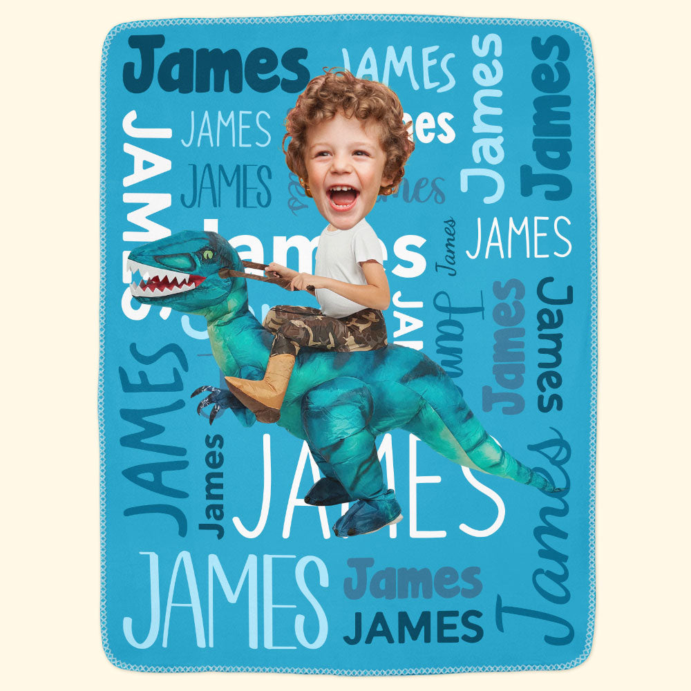 Custom Name Swaddle For Kids, Grandkids - Personalized Kid Photo Blanket