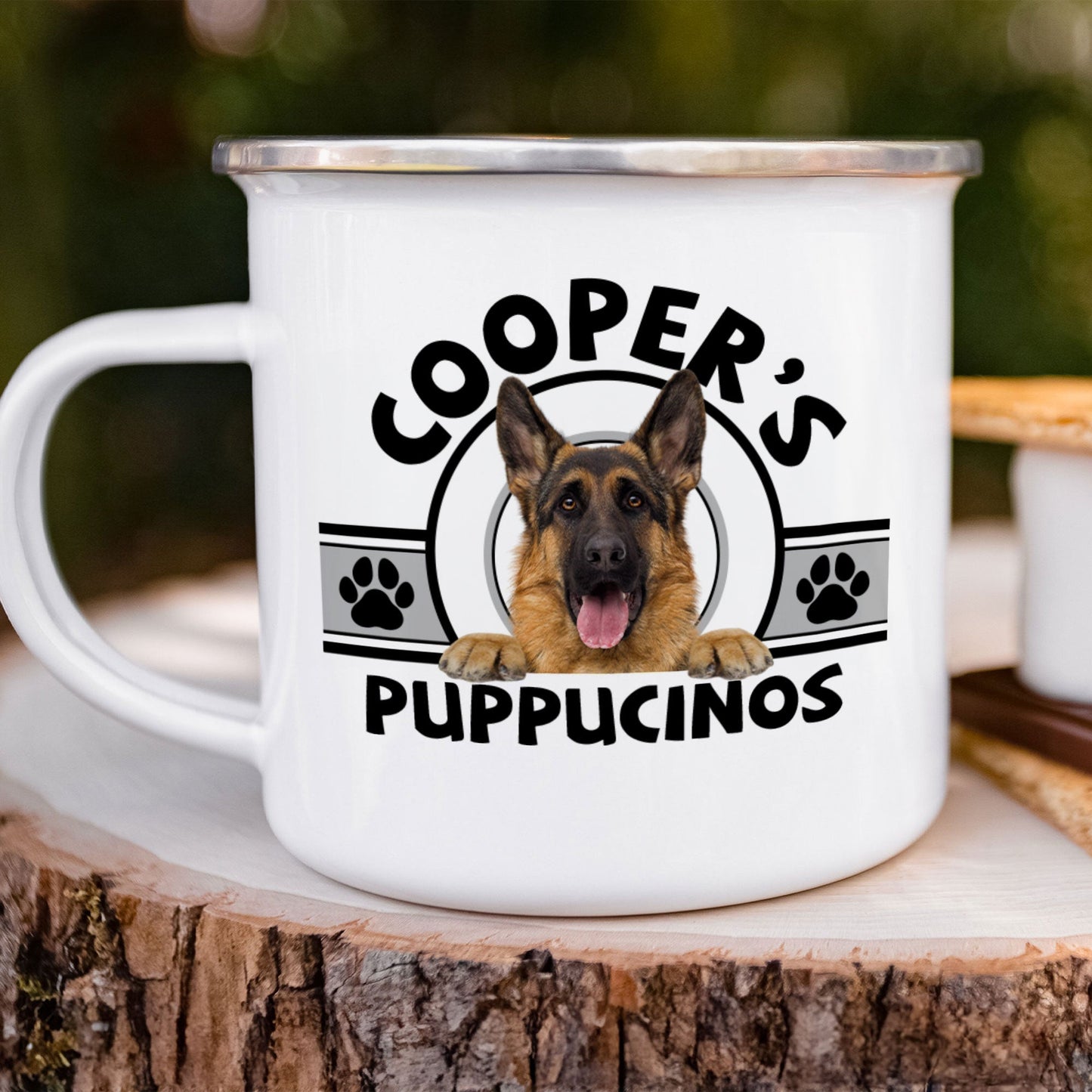 Custom Pet Face Puppucinos - Personalized Photo Enamel Mug