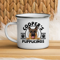 Custom Pet Face Puppucinos - Personalized Photo Enamel Mug