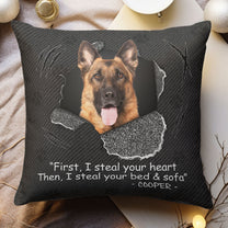 Custom Pet Face Steal Your Heart - Personalized Photo Pillow (Insert Included)