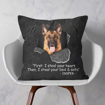 Custom Pet Face Steal Your Heart - Personalized Photo Pillow (Insert Included)