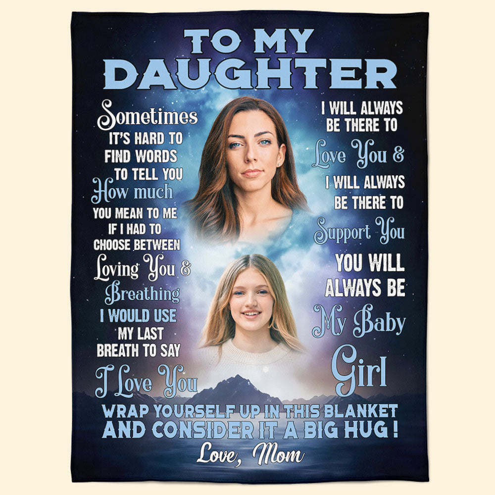 Custom Photo Daughter Blanket - Personalized Photo Blanket