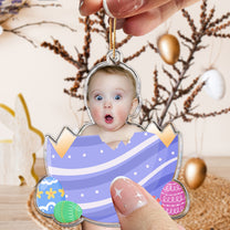 Custom Photo Egg Crack Easter Kid Family Gift - Personalized Photo Easter Ornament