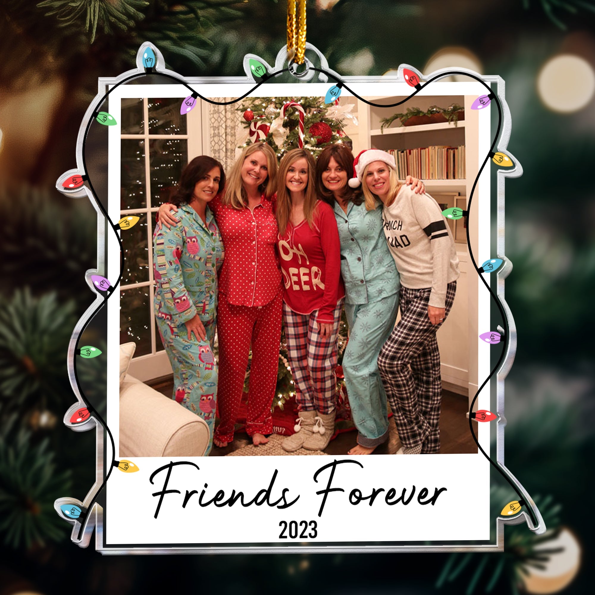 Custom Photo Polaroid Family Friends Christmas - Personalized Family Photo Ornament