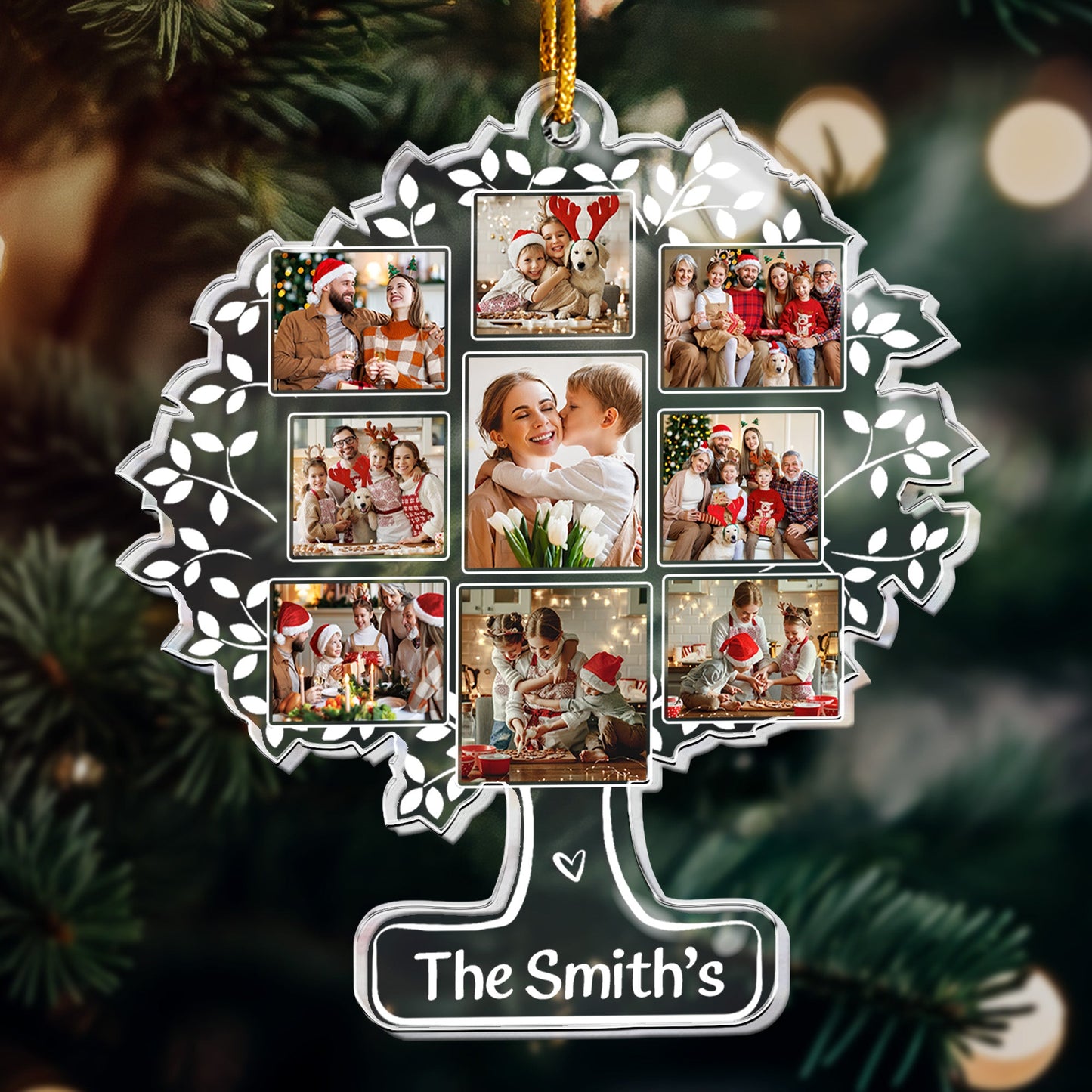 Custom Photo Family Tree Of Life - Personalized Acrylic Photo Ornament