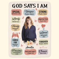 Custom Photo God Says I Am - Personalized Photo Blanket