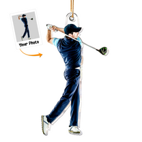 Custom Photo Golf Players Christmas Ornament For Golf Lovers - Personalized Golf Photo Ornament