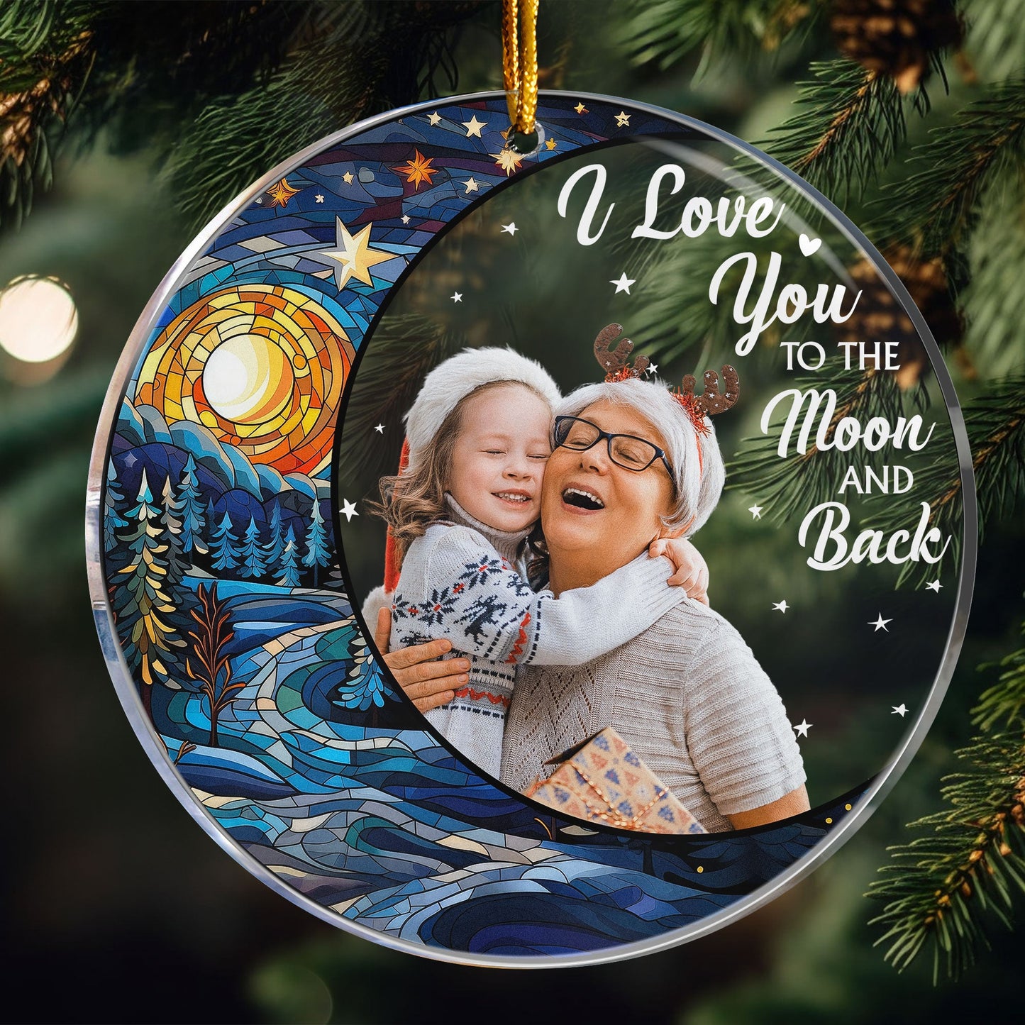 Custom Photo Grandparents & Kids - Personalized Acrylic Photo Ornament