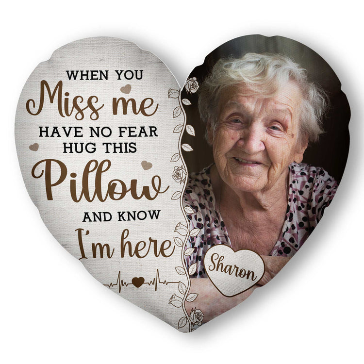 Custom Photo Hug This & Know I'M Here  - Personalized Photo Custom Shaped Pillow