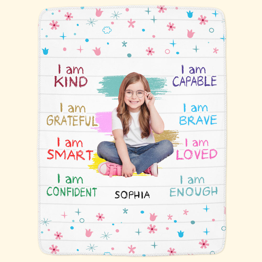 Custom Photo I Am Kind  - Personalized Photo Blanket