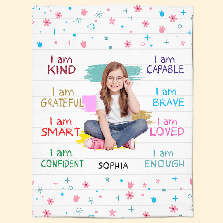 Custom Photo I Am Kind  - Personalized Photo Blanket