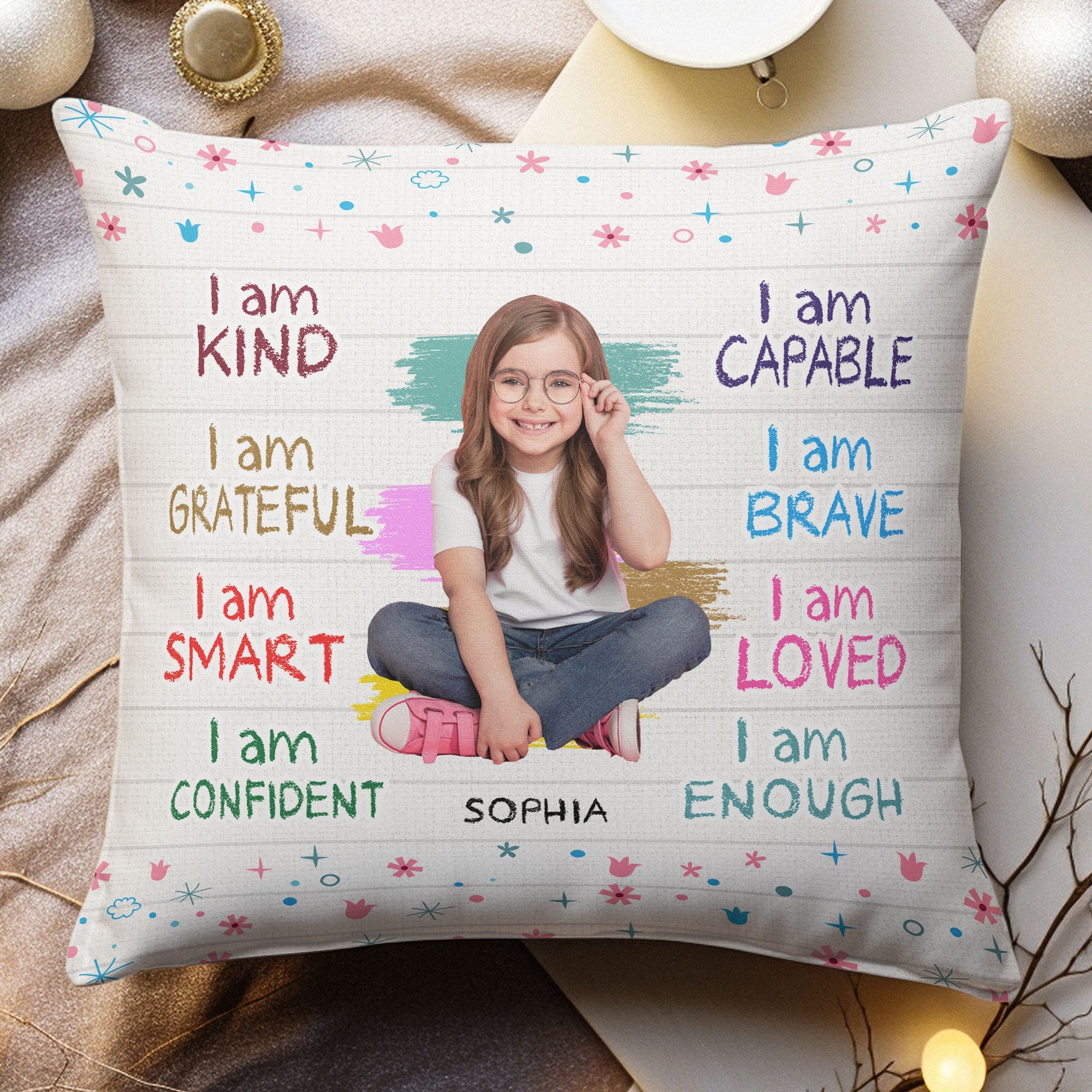 Custom Photo I Am Kind  - Personalized Photo Pillow (Insert Included)