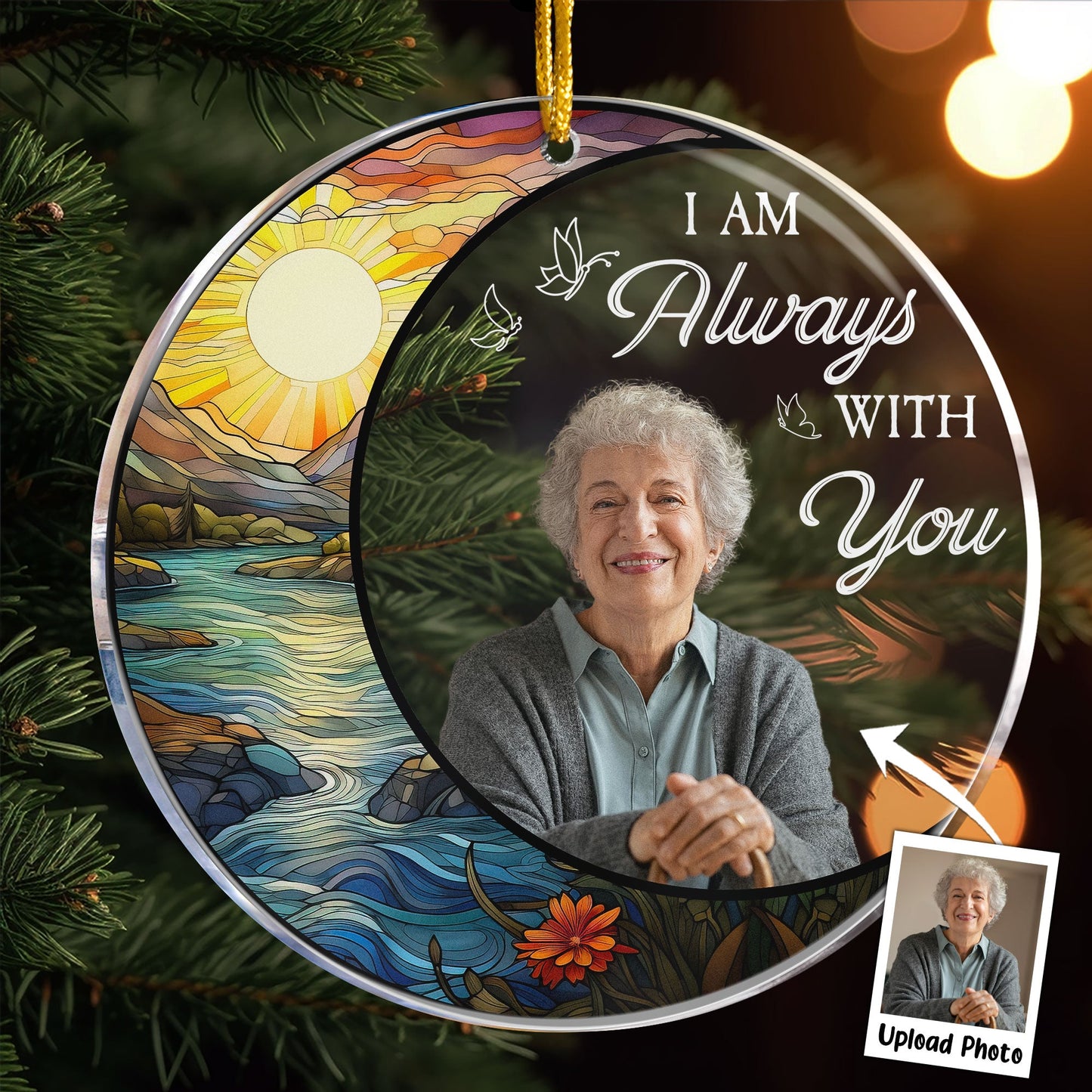 Custom Photo Fishing In Heaven - Personalized Acrylic Photo Ornament