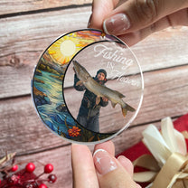 Custom Photo Fishing In Heaven - Personalized Acrylic Photo Ornament