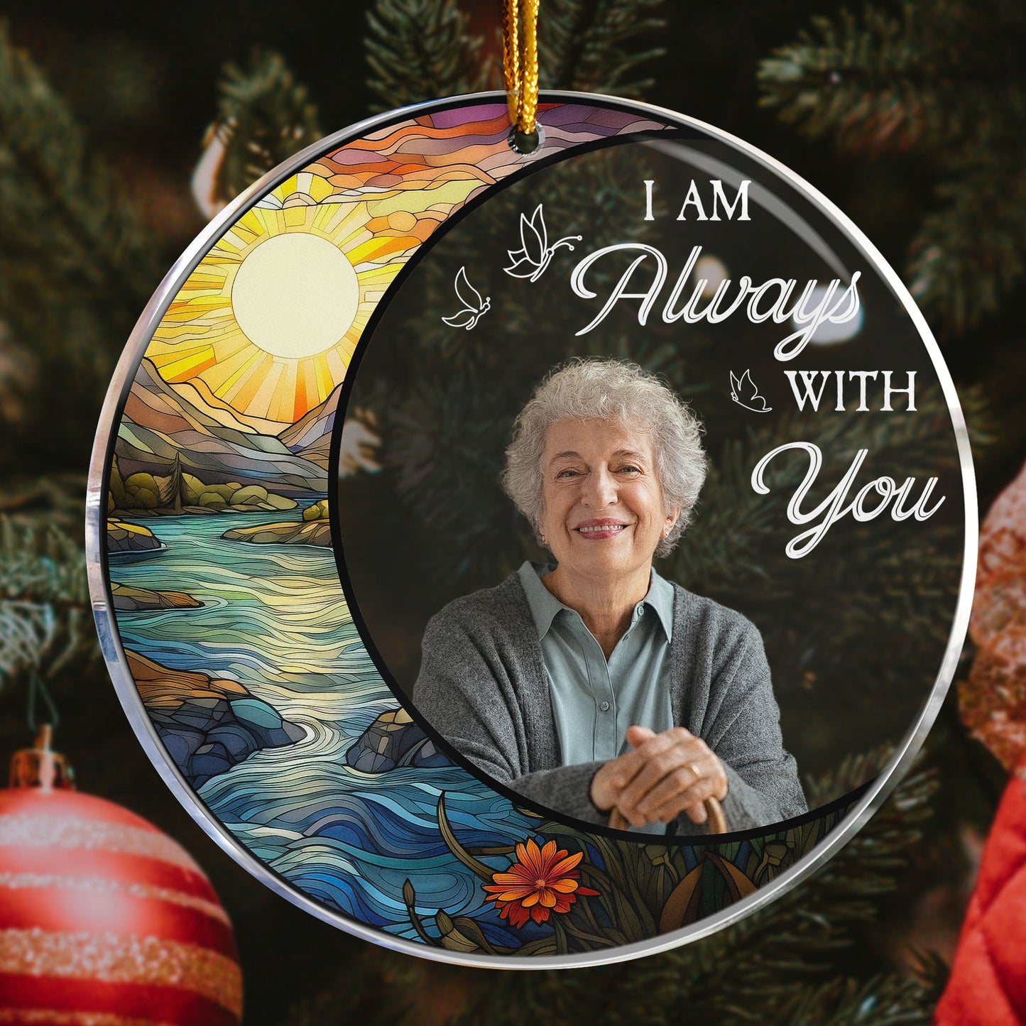 Custom Photo Fishing In Heaven - Personalized Acrylic Photo Ornament