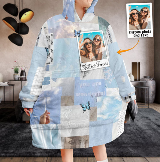 Custom Photo - Personalized Photo Oversized Blanket Hoodie