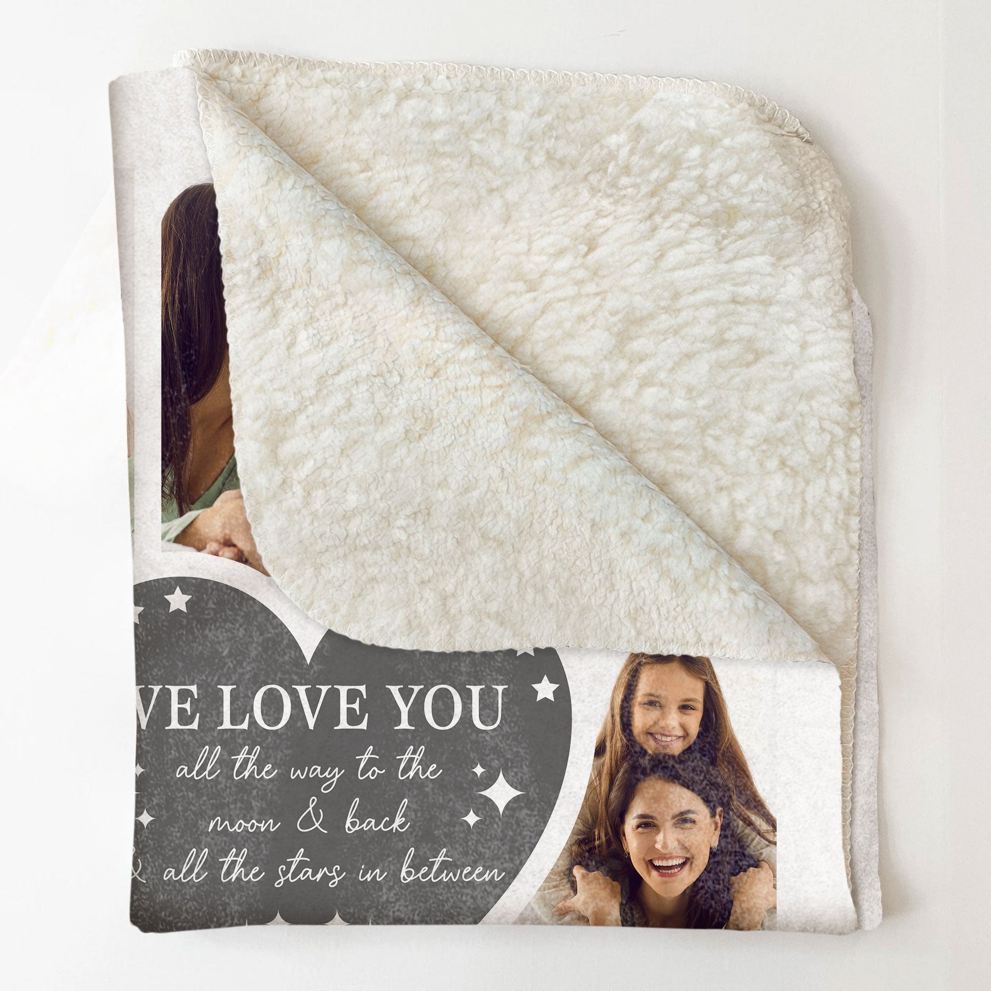 Custom Photo We Love You Mom - Personalized Photo Blanket