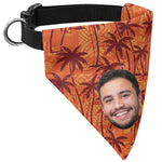 Custom Photo With Tropical Tree Hawaiian Pattern - Personalized Photo Dog Bandana Collar