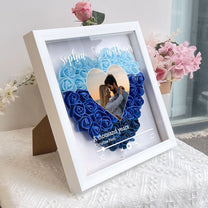 Custom Song Title Couple Gift - Personalized Photo Flower Shadow Box