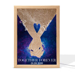 Custom Star Map Anniversary Couples Holding Hands - Personalized Frame Light Box