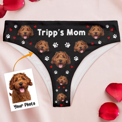 Custom Women's Brief With Pet Face - Personalized Photo Women's Low-Waisted Brief