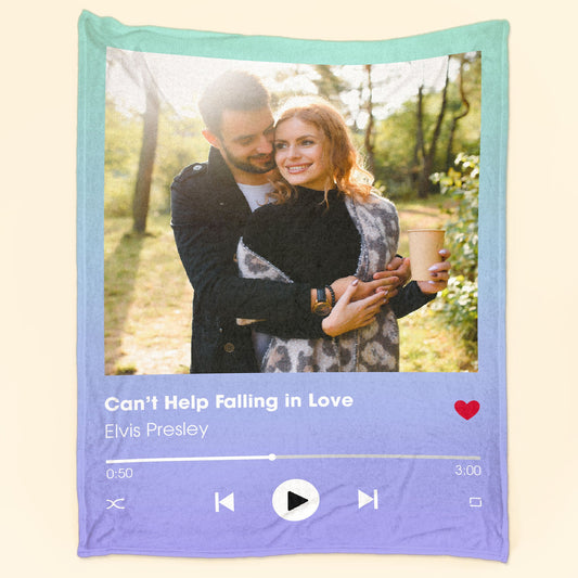 Customized Blanket With Your Favorite Song - Personalized Photo Blanket - Valentine's Day Gifts For Her, Him