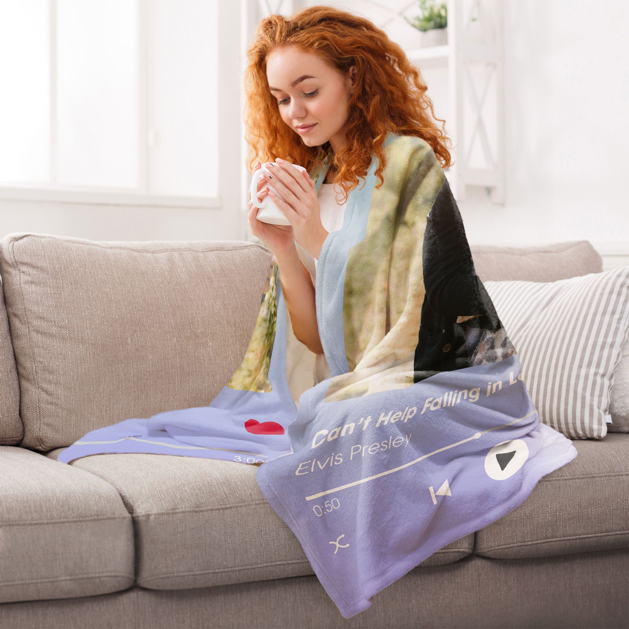 Customized Blanket With Your Favorite Song - Personalized Photo Blanket - Valentine's Day Gifts For Her, Him
