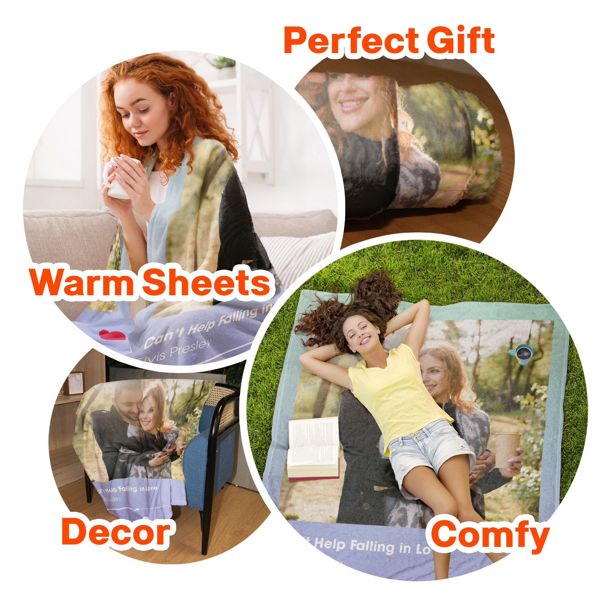 Customized Blanket With Your Favorite Song - Personalized Photo Blanket - Valentine's Day Gifts For Her, Him