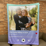 Customized Blanket With Your Favorite Song - Personalized Photo Blanket - Valentine's Day Gifts For Her, Him