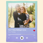 Customized Blanket With Your Favorite Song - Personalized Photo Blanket - Valentine's Day Gifts For Her, Him