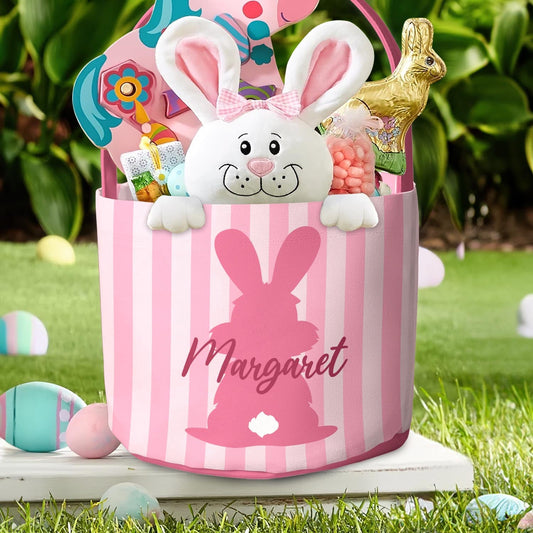 Customizing Kid's Name With Easter Bunny - Personalized Easter Basket