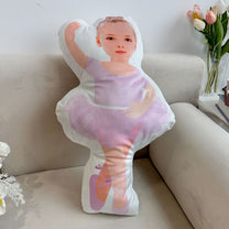 Cute Little Ballerina - Personalized Photo Custom Shaped Pillow