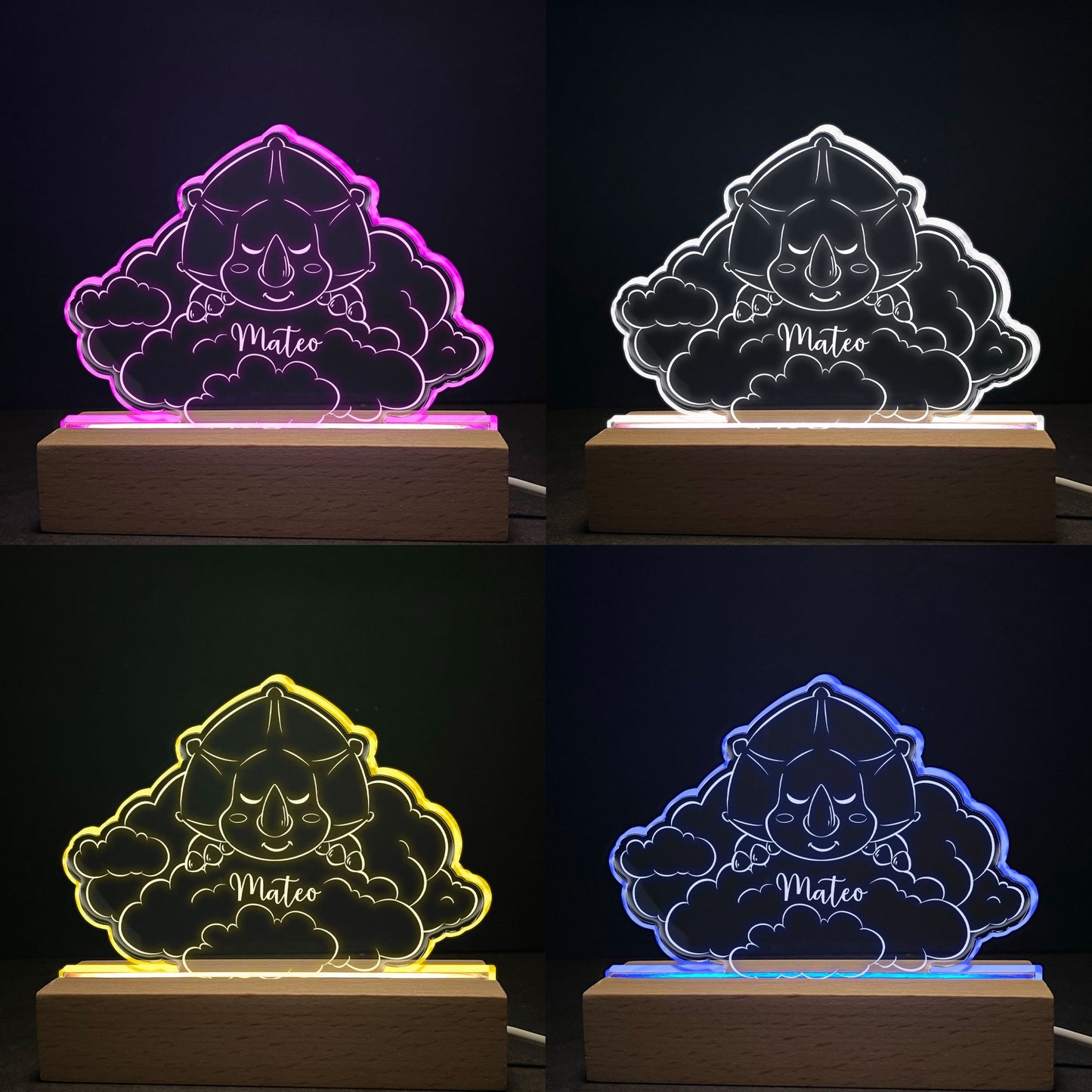 Cute Sleeping Animal - Personalized LED Light