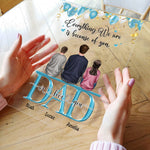 Dad Everything We Are Because Of You - Personalized Acrylic Plaque