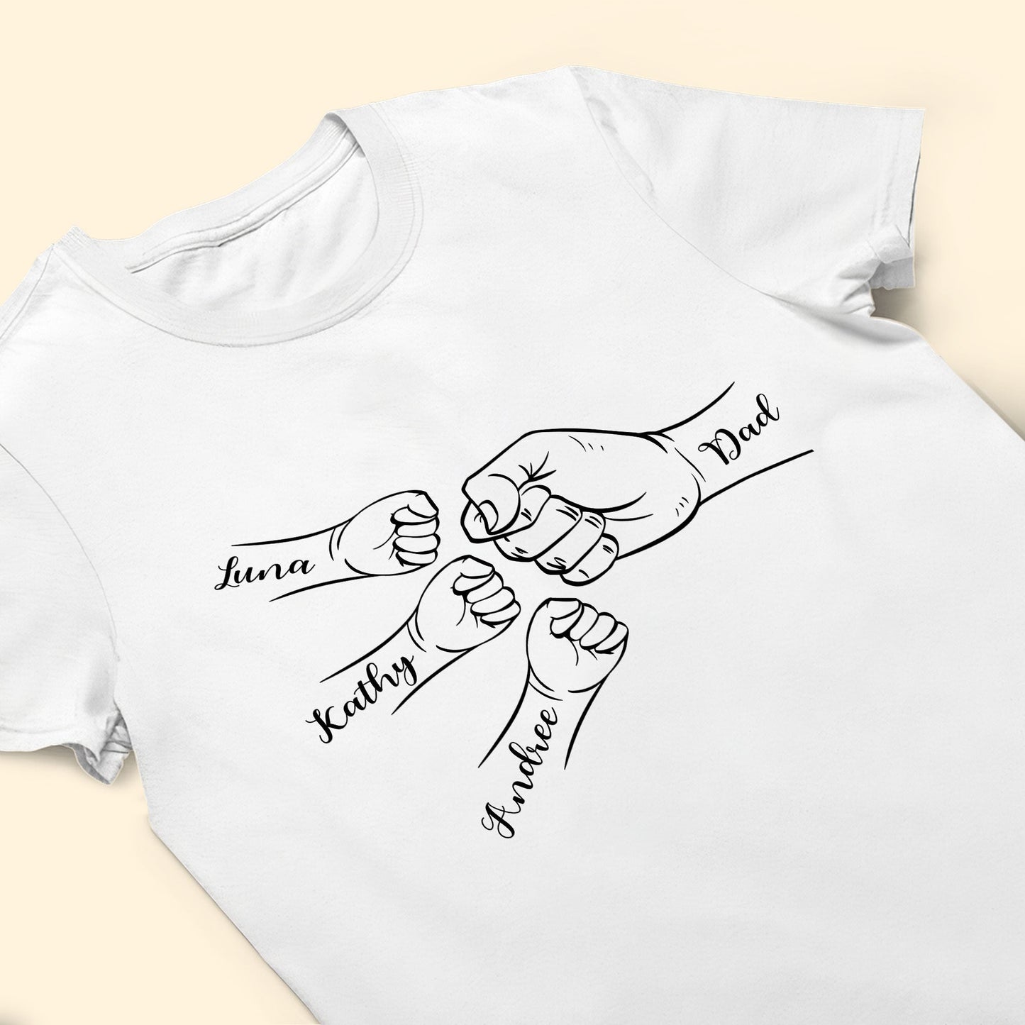 Dad Fist Bump Custom Kids' Names - Personalized Shirt