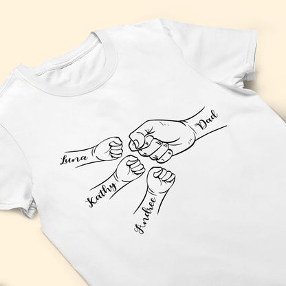 Dad Fist Bump Custom Kids' Names - Personalized Shirt