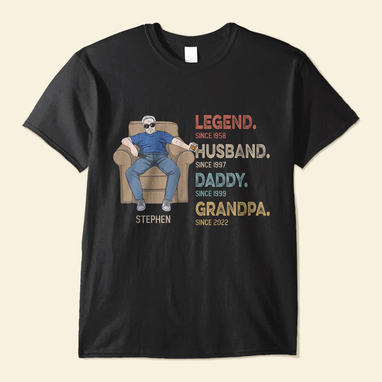 Dad Grandpa Uncle Legend Husband - Personalized Shirt - Birthday, Father's Day ,Funny Gift For Dad, Father, Grandpa, Husband 