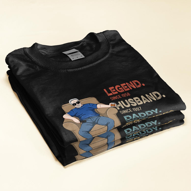Dad Grandpa Uncle Legend Husband - Personalized Shirt - Birthday, Father's Day ,Funny Gift For Dad, Father, Grandpa, Husband 