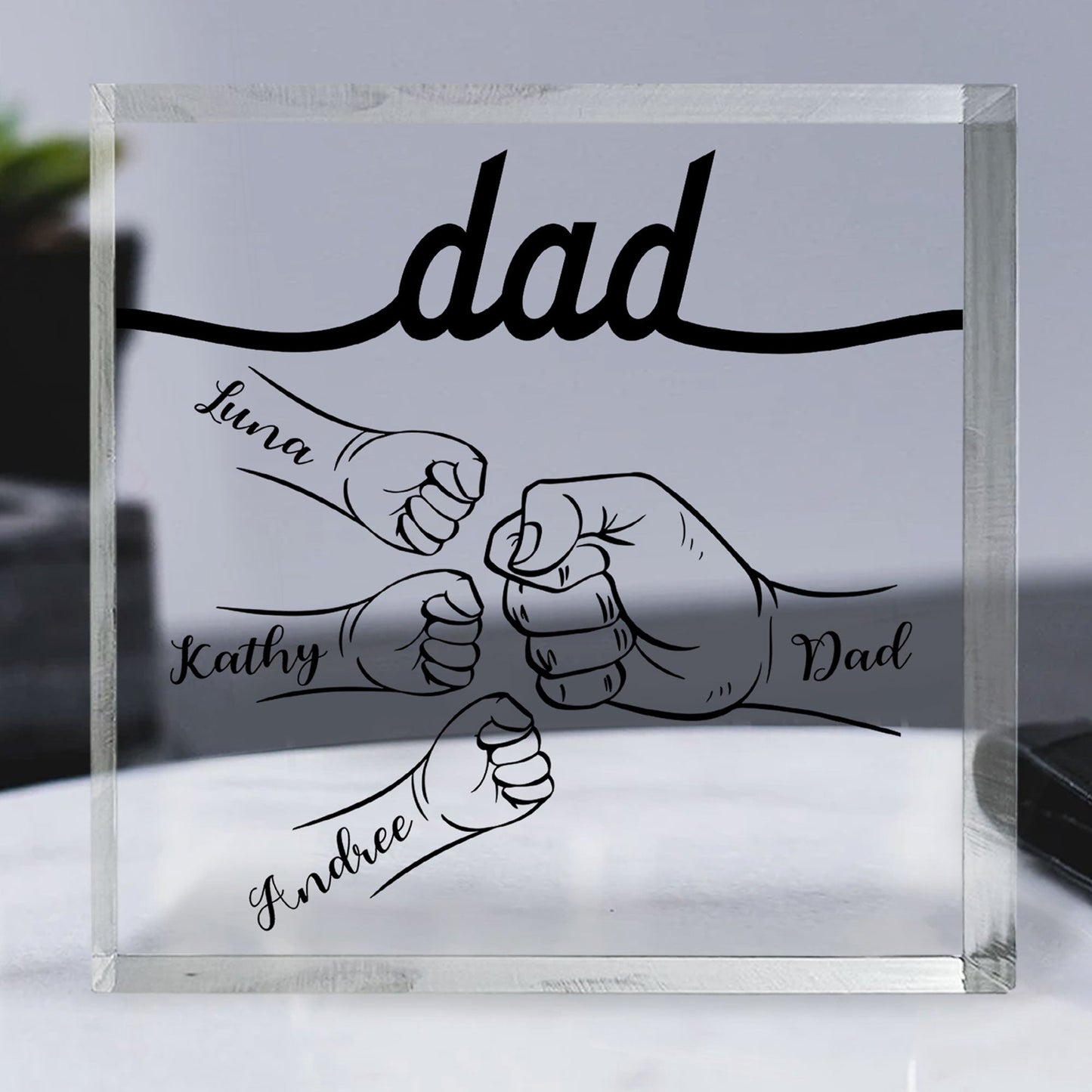 Dad Hand Bumps - Personalized Acrylic Plaque